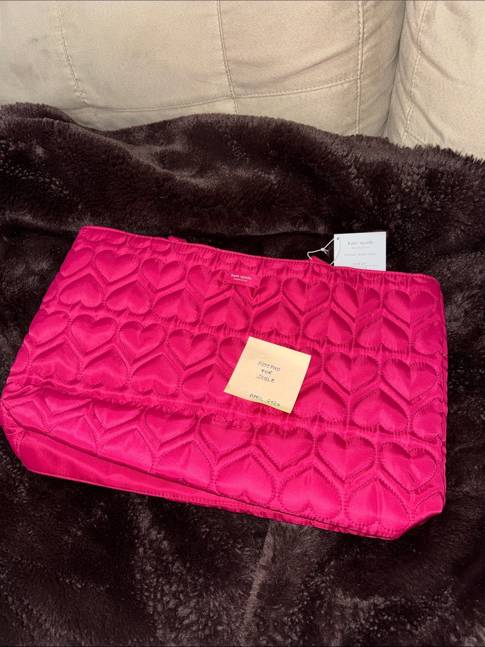kate spade Quilted Heart Clutch in Bright Pink
